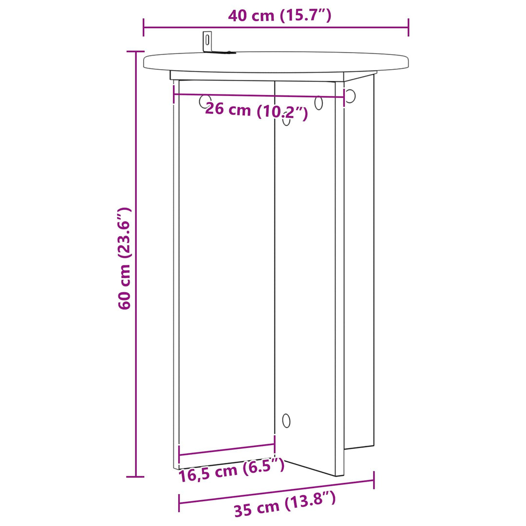 Planteholder 2 stk. Grå sonoma-eg Ø40 x 60 cm Konstrueret træ