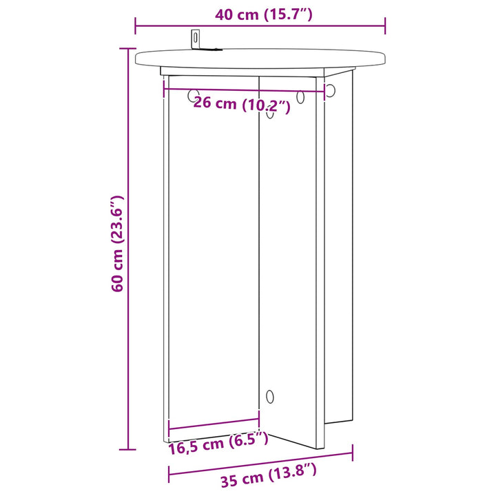 Planteholder 2 stk. Grå sonoma-eg Ø40 x 60 cm Konstrueret træ