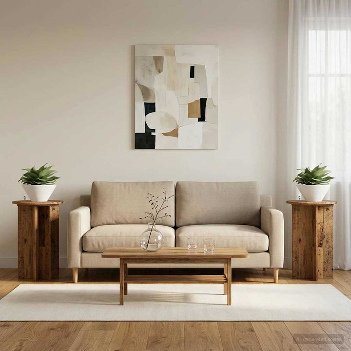 Planteholder 2 pcs Gammelt træ Ø40 x 60 cm Konstrueret træ