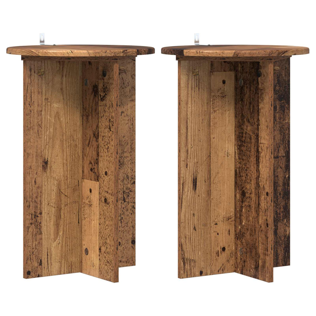 Planteholder 2 pcs Gammelt træ Ø40 x 60 cm Konstrueret træ