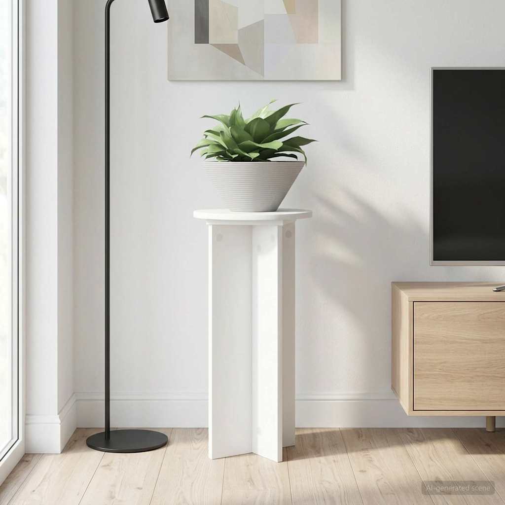 Planteholder 2 pcs Hvid Ø29,5 x 60 cm Konstrueret træ