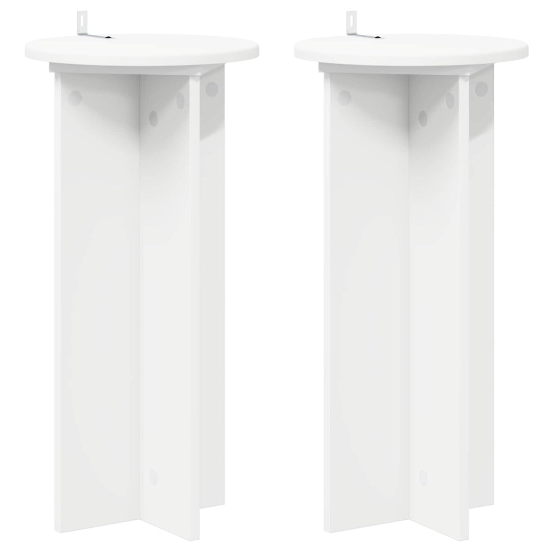 Planteholder 2 pcs Hvid Ø29,5 x 60 cm Konstrueret træ