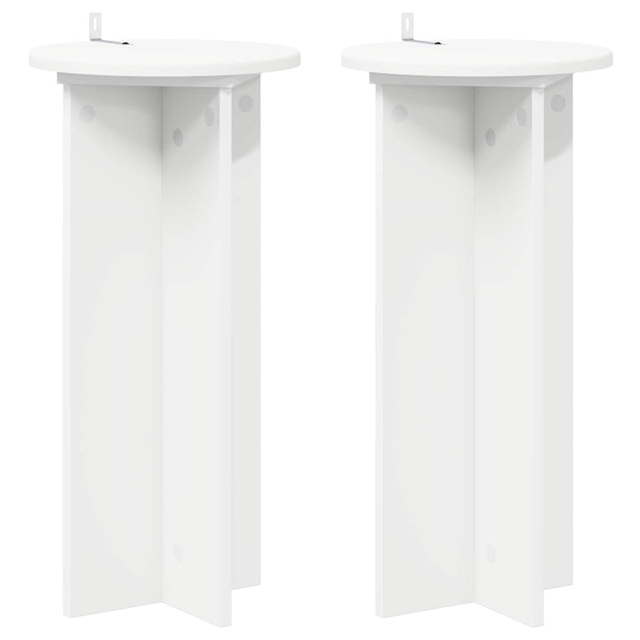 Planteholder 2 pcs Hvid Ø29,5 x 60 cm Konstrueret træ