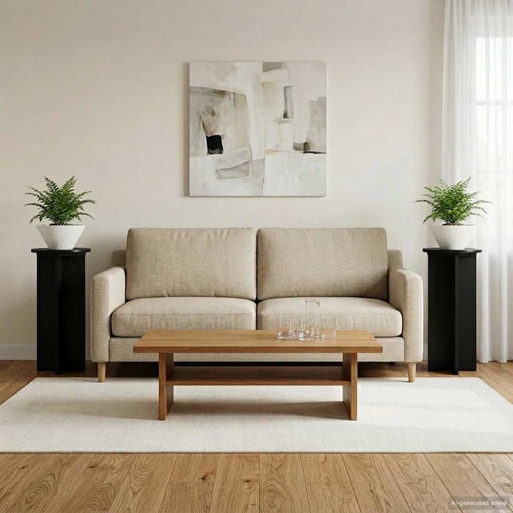 Planteholder 2 pcs Sort 29,5 x 29,5 x 60 cm Konstrueret træ