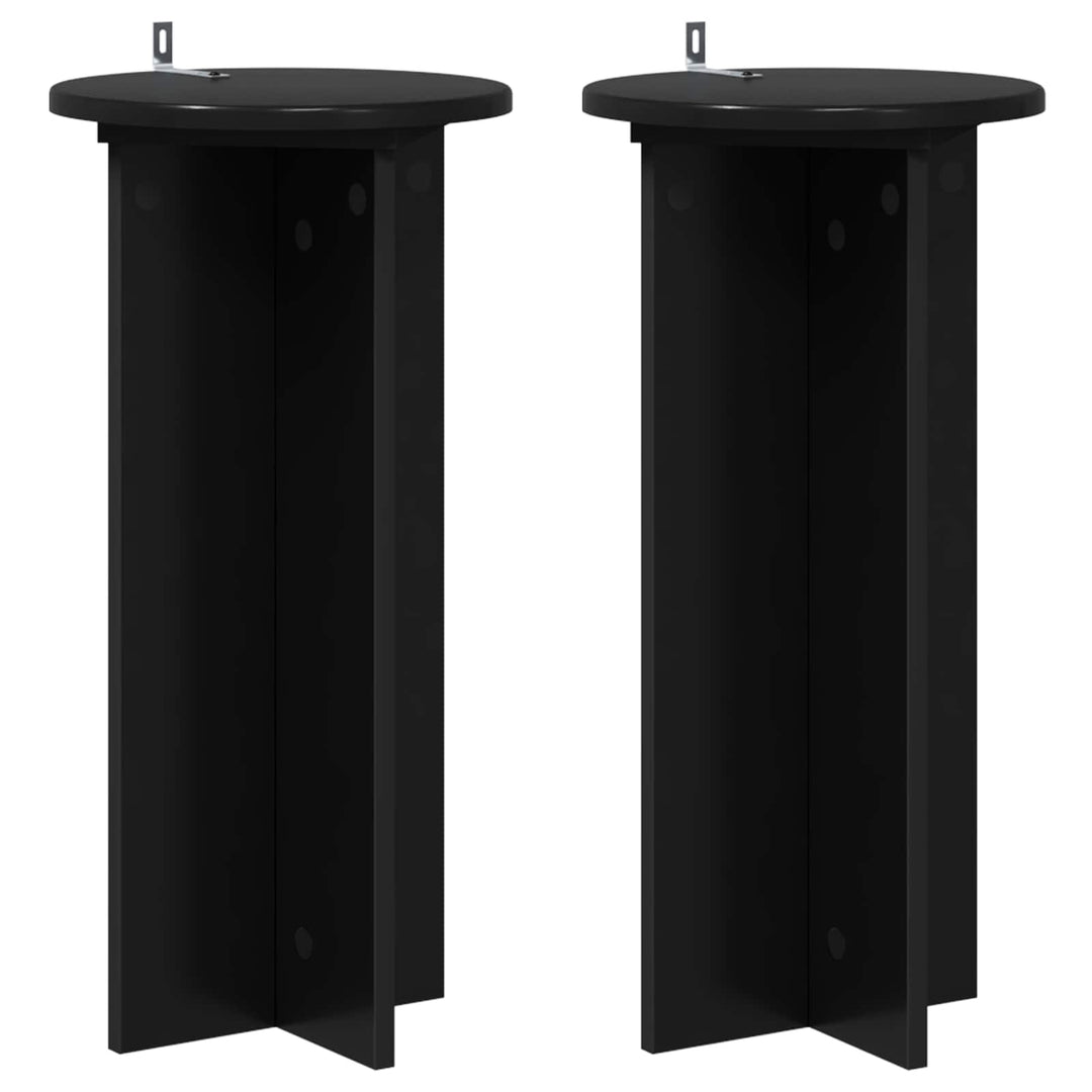 Planteholder 2 pcs Sort 29,5 x 29,5 x 60 cm Konstrueret træ