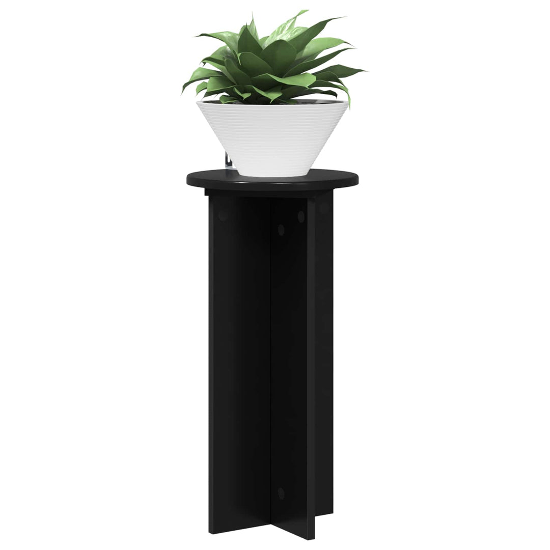 Planteholder 2 pcs Sort 29,5 x 29,5 x 60 cm Konstrueret træ