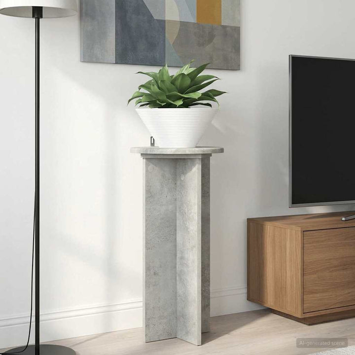 Planteholder 2 pcs Betongrå 29,5 x 29,5 x 60 cm Konstrueret træ
