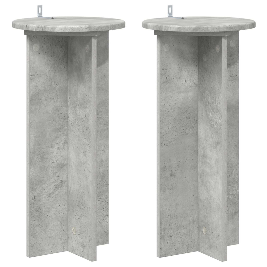 Planteholder 2 pcs Betongrå 29,5 x 29,5 x 60 cm Konstrueret træ