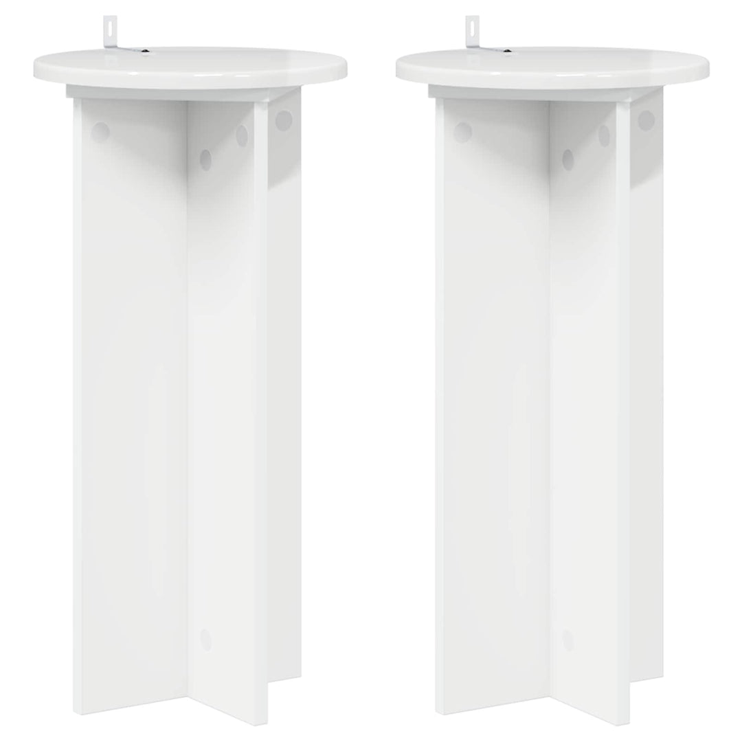 Planteholder 2 pcs Hvid højglans 29,5 x 29,5 x 60 cm