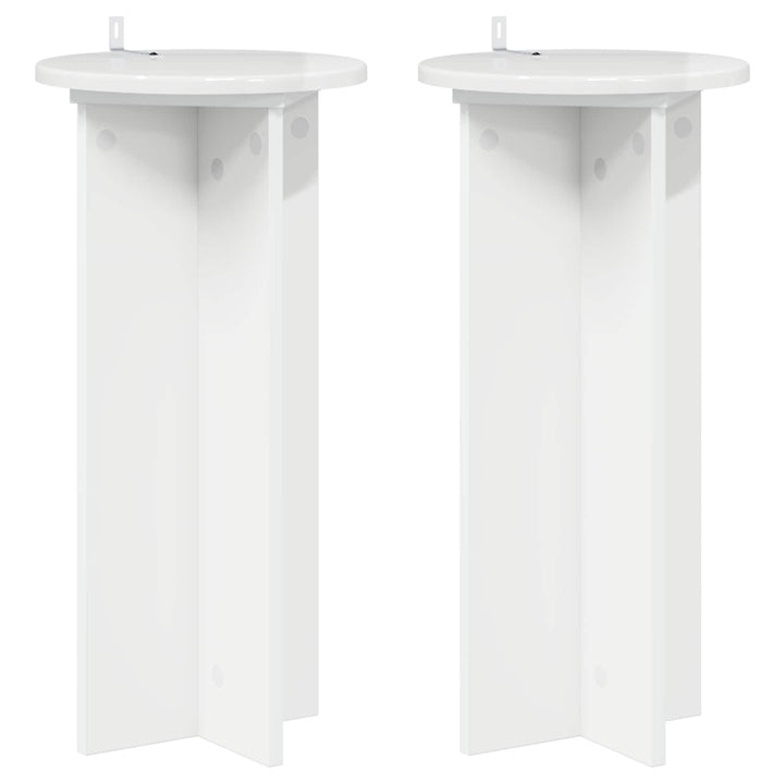 Planteholder 2 pcs Hvid højglans 29,5 x 29,5 x 60 cm