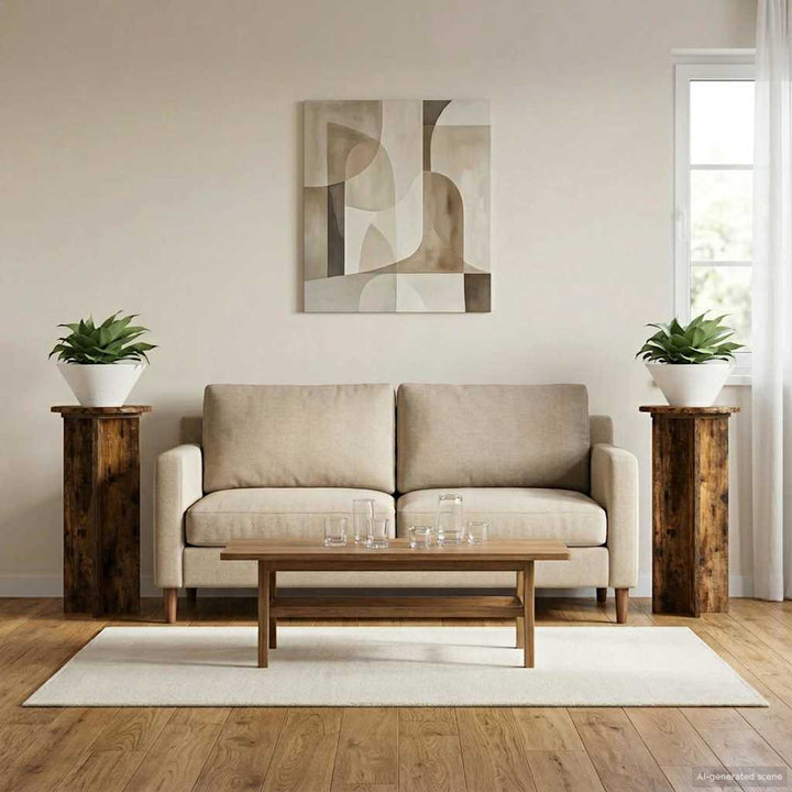 Planteholder 2 stk. Røget eg 29,5 x 29,5 x 60 cm