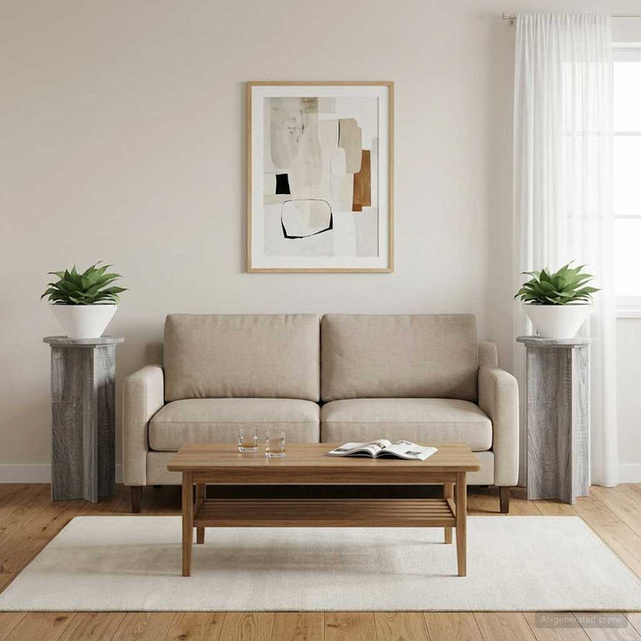 Planteholder 2 stk. Grå sonoma-eg 29,5 x 29,5 x 60 cm