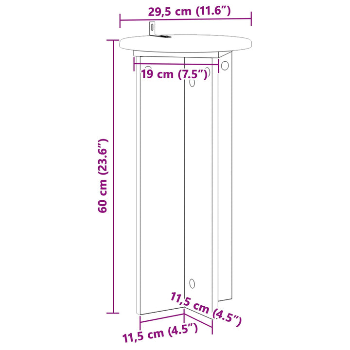 Planteholder 2 stk. Grå sonoma-eg 29,5 x 29,5 x 60 cm