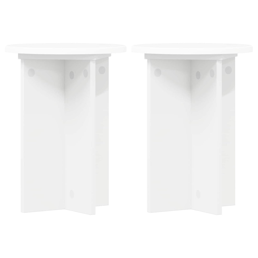 Planteholder 2 pcs Hvid Ø29,5 x 40 cm Konstrueret træ