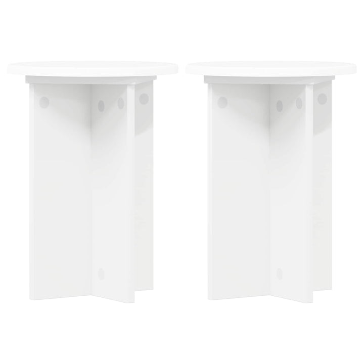 Planteholder 2 pcs Hvid Ø29,5 x 40 cm Konstrueret træ