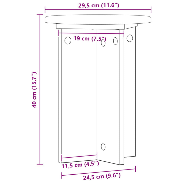 Planteholder 2 pcs Hvid Ø29,5 x 40 cm Konstrueret træ
