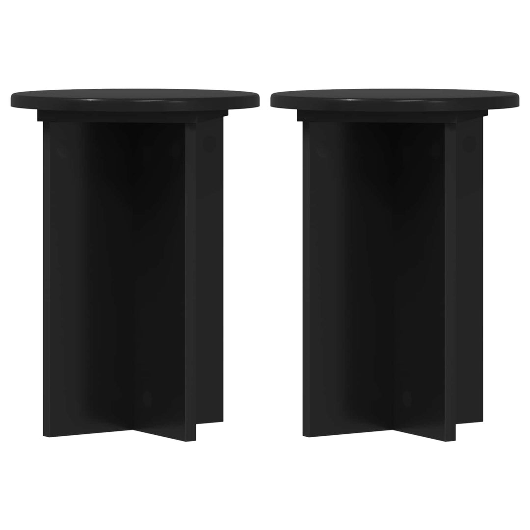 Planteholder 2 stk. Sort Ø29,5 x 40 cm Konstrueret træ