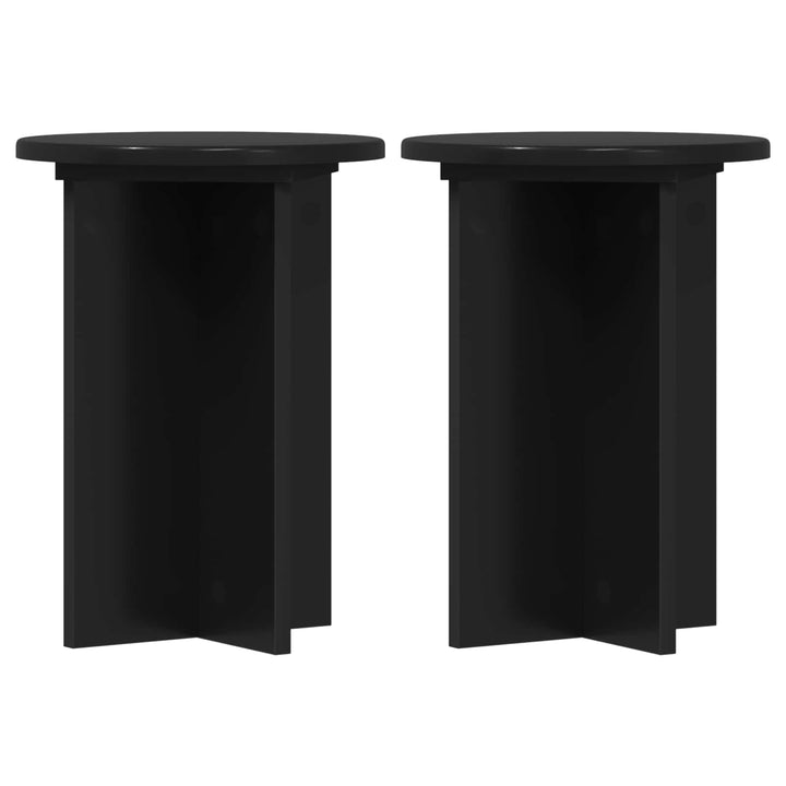 Planteholder 2 stk. Sort Ø29,5 x 40 cm Konstrueret træ