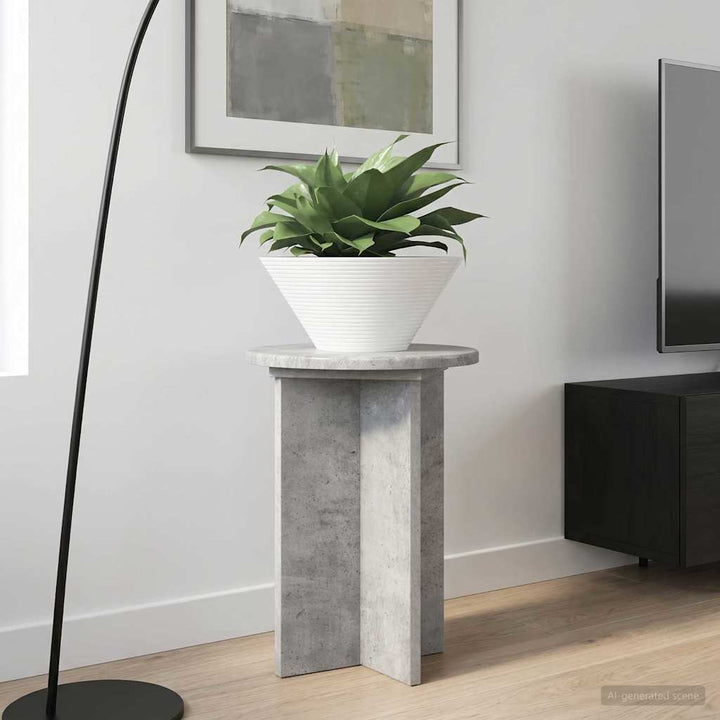 Planteholder 2 stk. Betongrå Ø29,5 x 40 cm Konstrueret træ
