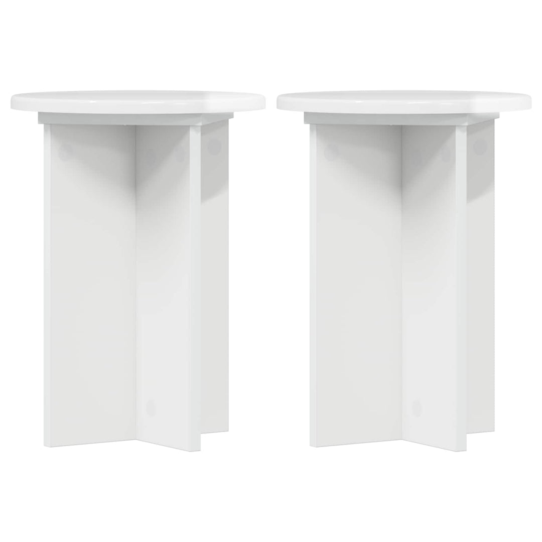 Planteholder 2 pcs Hvid højglans Ø29,5 x 40 cm Konstrueret træ