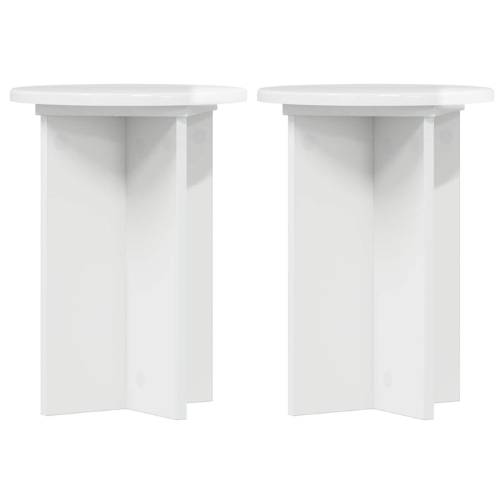 Planteholder 2 pcs Hvid højglans Ø29,5 x 40 cm Konstrueret træ