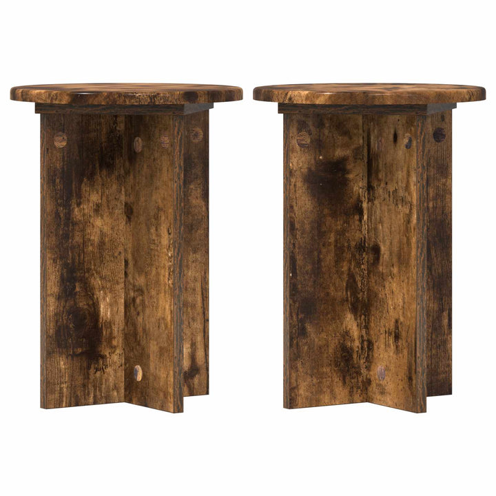 Planteholder 2 pcs Røget eg Ø29,5 x 40 cm Konstrueret træ