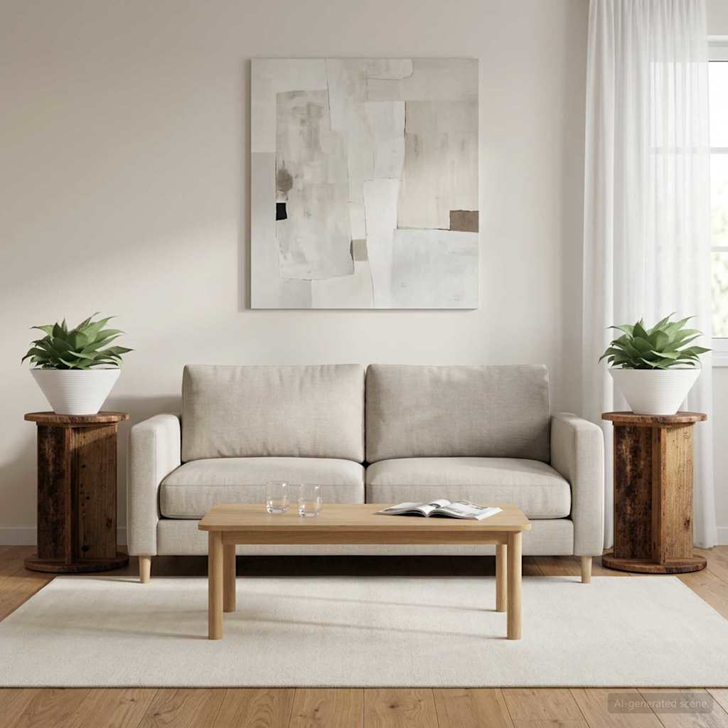 Planteholder 2 pcs Gammelt træ Ø29,5 x 40 cm Konstrueret træ