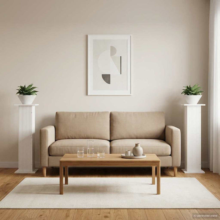 Planteholder 2 pcs Hvid 30,5 x 30 x 100,5 cm Konstrueret træ