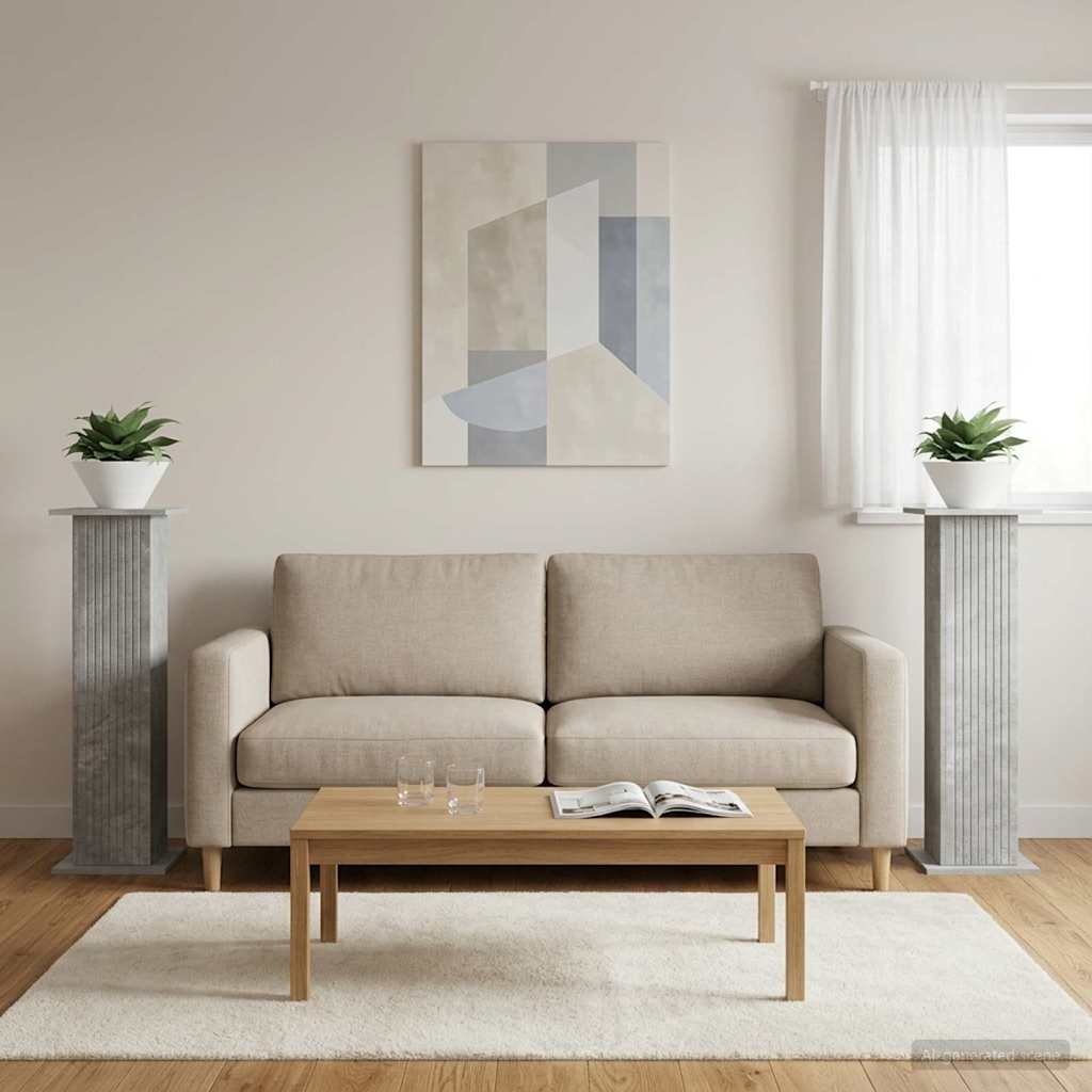 Planteholder 2 pcs Betongrå 30,5 x 30 x 100,5 cm