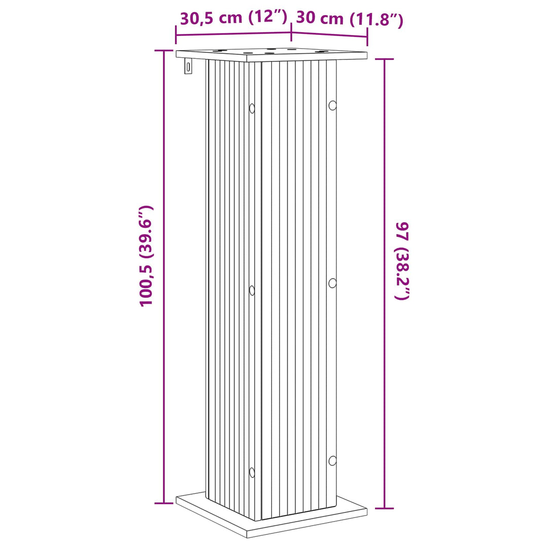 Planteholder 2 pcs Betongrå 30,5 x 30 x 100,5 cm