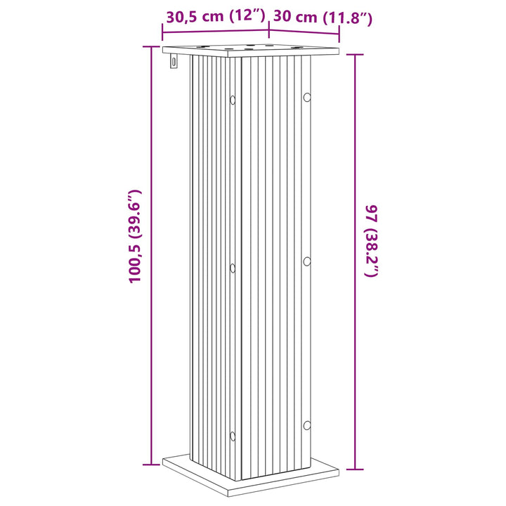 Planteholder 2 pcs Betongrå 30,5 x 30 x 100,5 cm