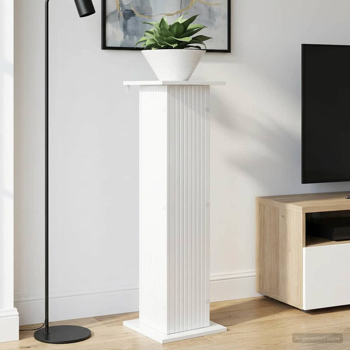 Planteholder Hvid højglans 30,5 x 30 x 100,5 cm Konstrueret træ