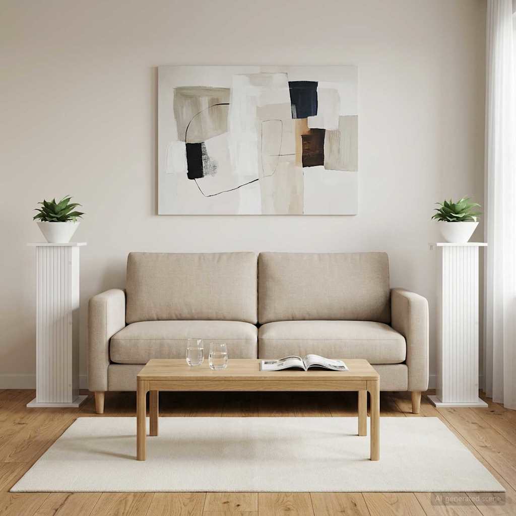 Planteholder 2 pcs Hvid højglans 30,5 x 30 x 100,5 cm