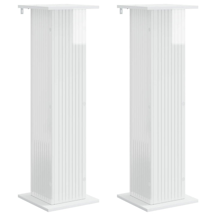 Planteholder 2 pcs Hvid højglans 30,5 x 30 x 100,5 cm