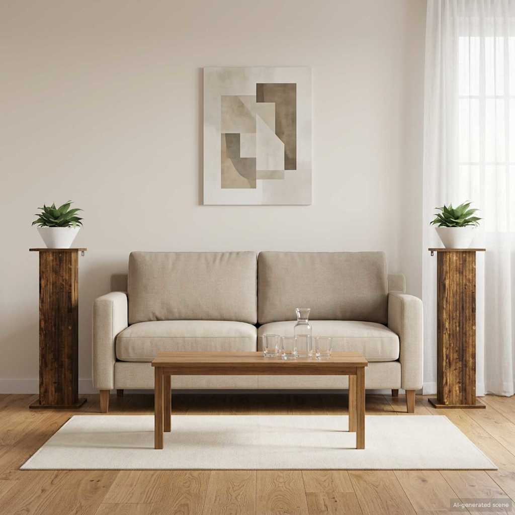 Planteholder 2 pcs Røget eg 30,5 x 30 x 100,5 cm