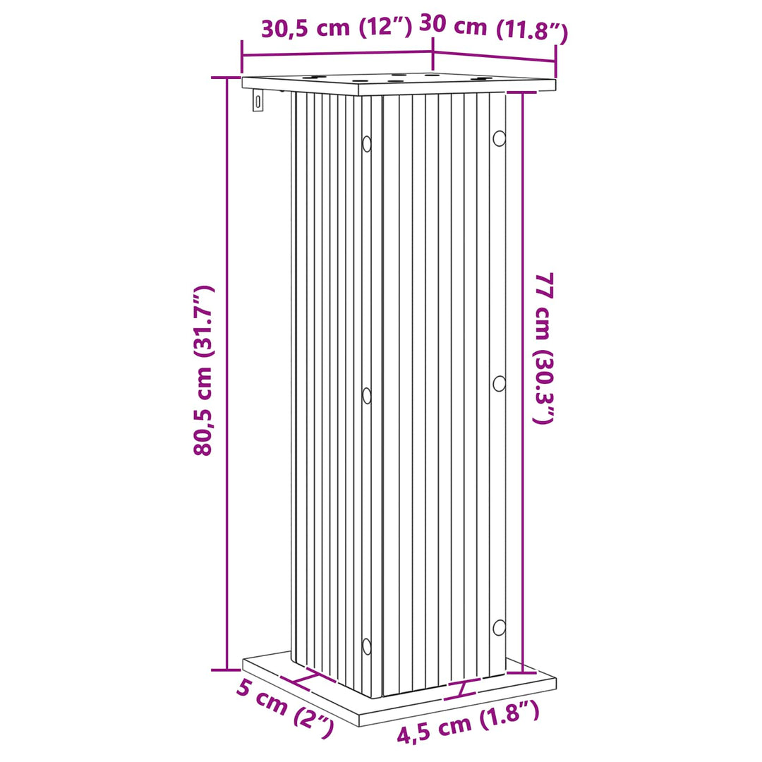 Planteholder Hvid 30,5 x 30 x 80,5 cm Konstrueret træ
