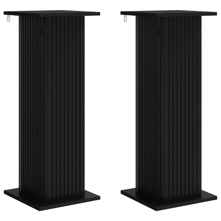 Planteholder 2 pcs Sort 30,5 x 30 x 80,5 cm Konstrueret træ