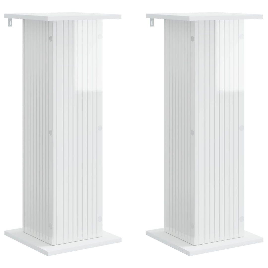 Planteholder 2 pcs Hvid højglans 30,5 x 30 x 80,5 cm