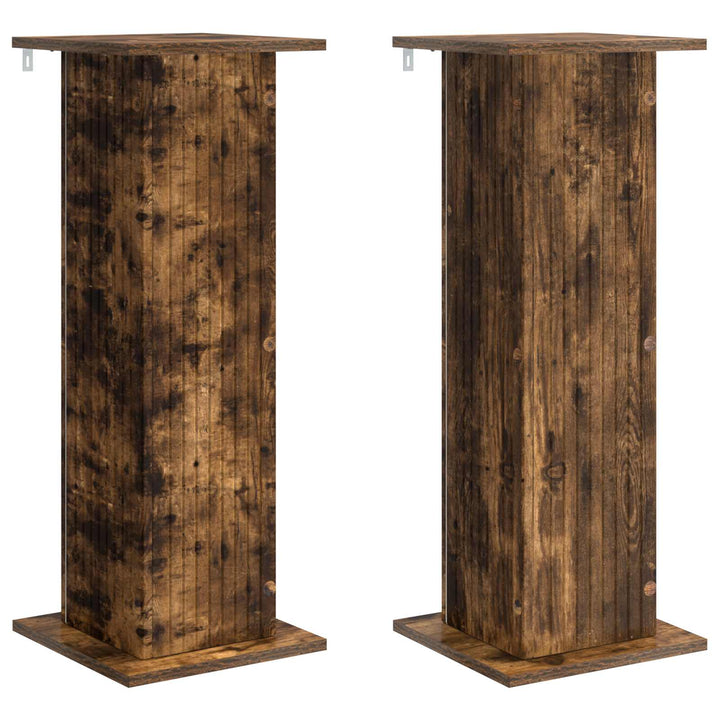 Planteholder 2 pcs Røget eg 30,5 x 30 x 80,5 cm Konstrueret træ