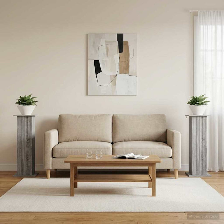 Planteholder 2 pcs Grå sonoma-eg 30,5 x 30 x 80,5 cm