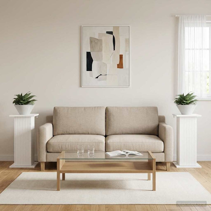 Planteholder 2 pcs Hvid 30,5 x 30 x 60,5 cm Konstrueret træ