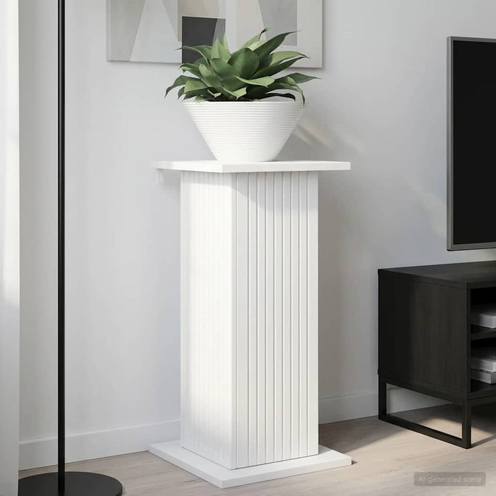 Planteholder Hvid højglans 30,5 x 30 x 60,5 cm Konstrueret træ