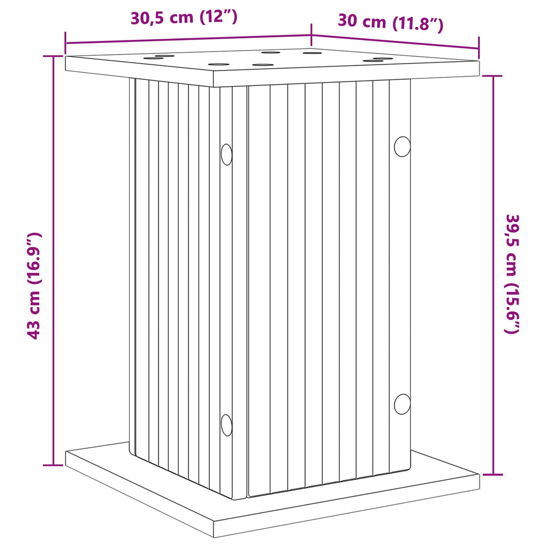 Planteholder 2 pcs Sort 30,5 x 30 x 43 cm Konstrueret træ