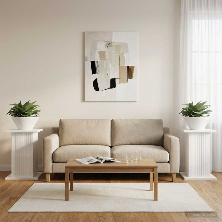 Planteholder 2 pcs Hvid højglans 30,5 x 30 x 43 cm