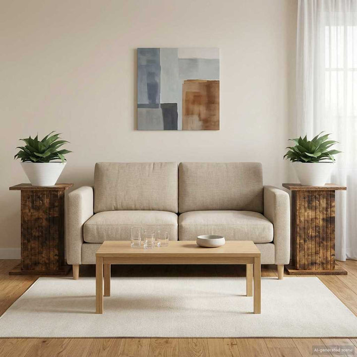 Planteholder 2 pcs Røget eg 30,5 x 30 x 43 cm Konstrueret træ