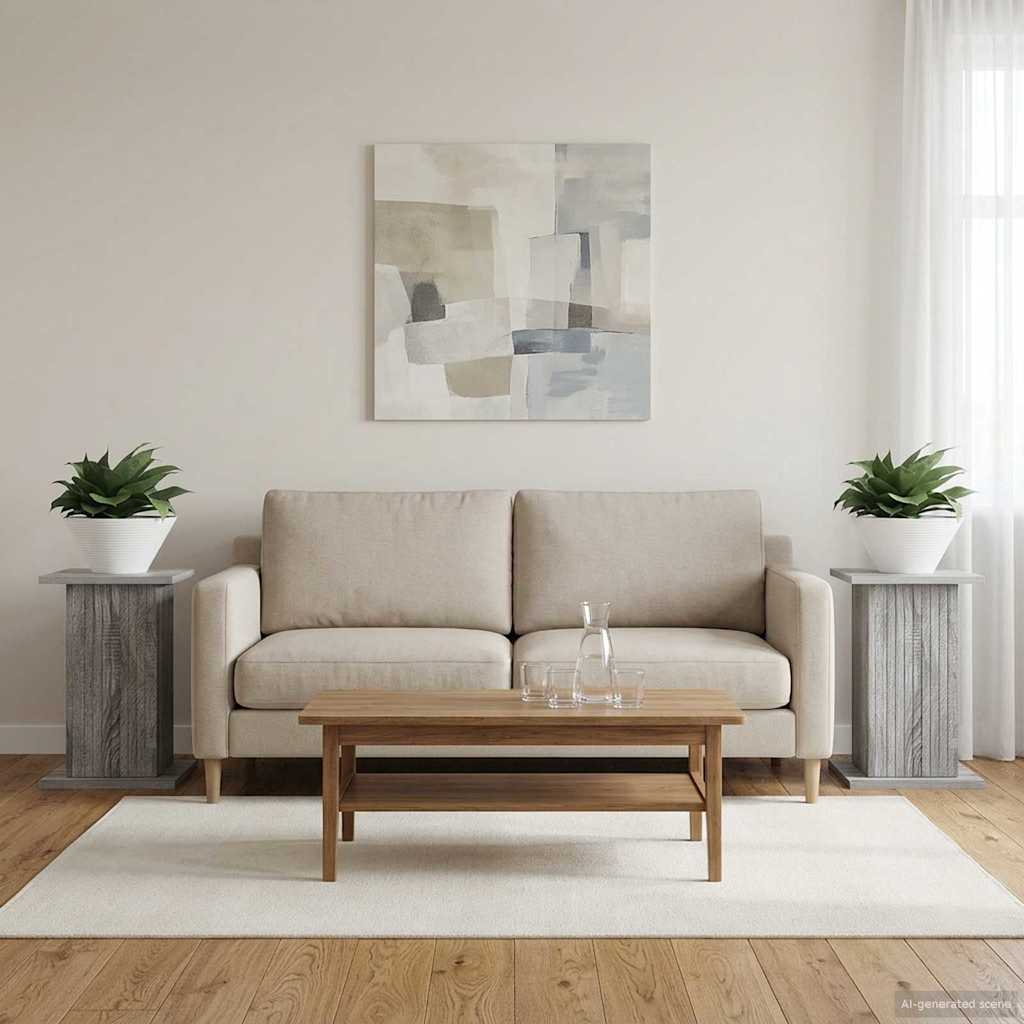 Planteholder 2 pcs Grå sonoma-eg 30,5 x 30 x 43 cm