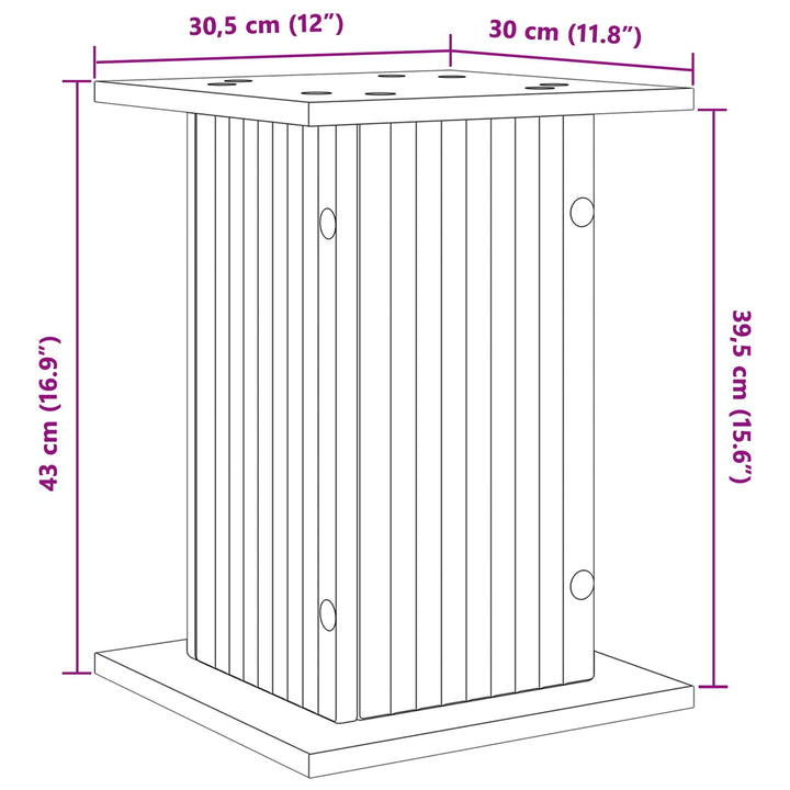 Planteholder 2 pcs Grå sonoma-eg 30,5 x 30 x 43 cm