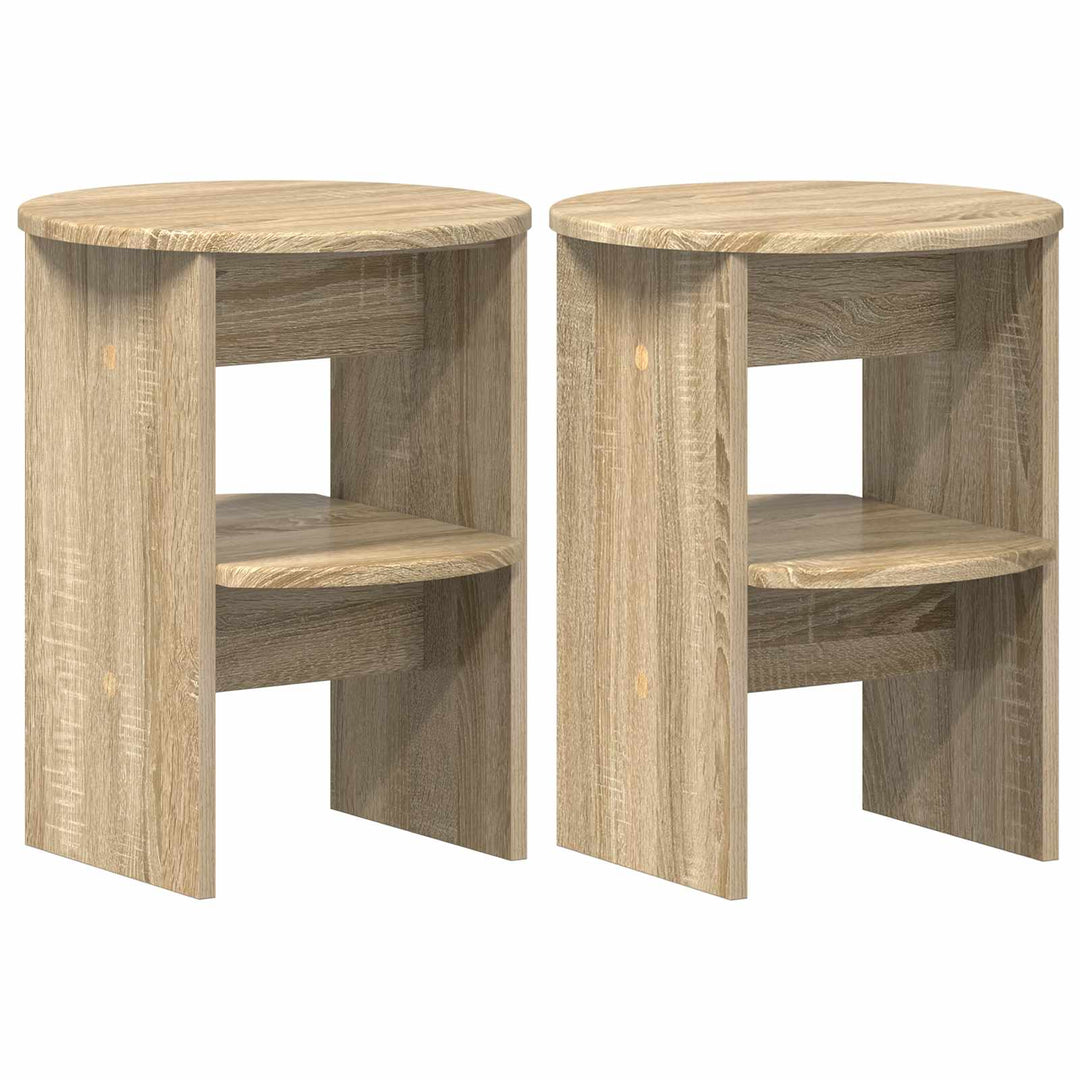 Sideskab 2 stk. Sonoma eg Ø40 x 50 cm Konstrueret træ