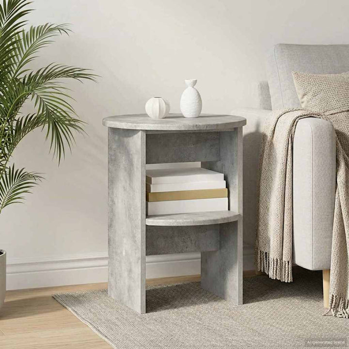 Sideskab BetonGrå Ø40 x 50 cm Konstrueret træ