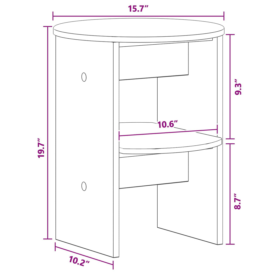 Sideskab BetonGrå Ø40 x 50 cm Konstrueret træ